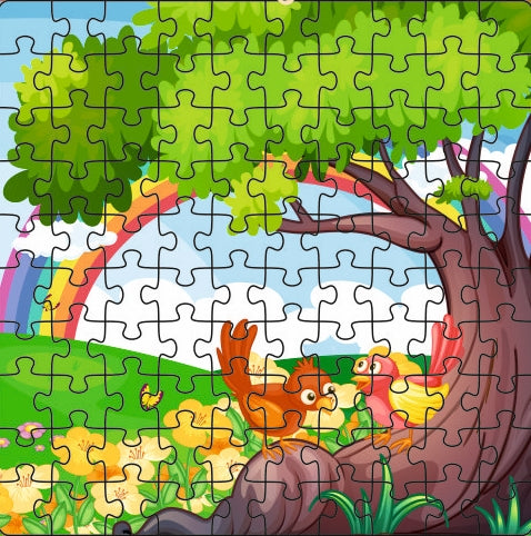 100 Pieces Jigsaw Puzzle Rainbow Birds
