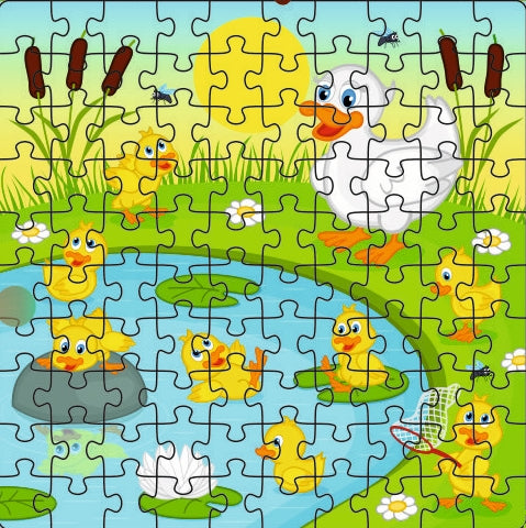 100 Pieces Jigsaw Puzzle Ducklings Fun