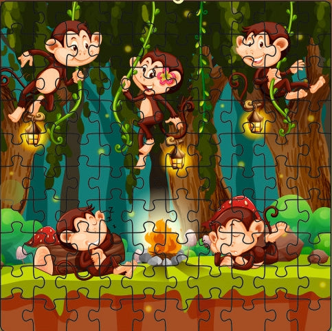100 Pieces Jigsaw Puzzle Monkey Fun