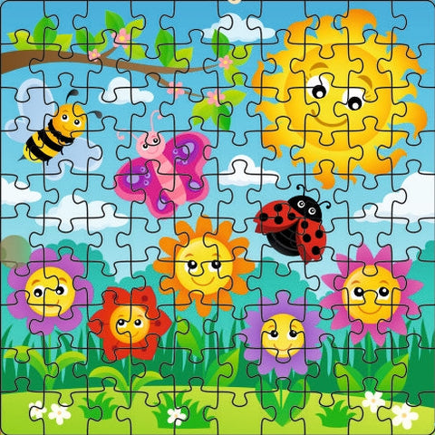 100 Pieces Jigsaw Puzzle Happy Flower