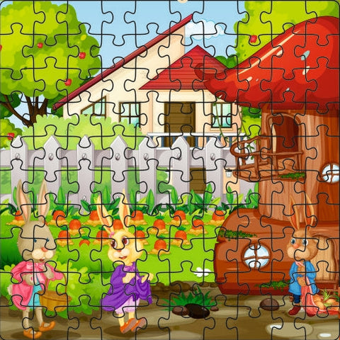 100 Pieces Jigsaw Puzzle Rabbit Garden