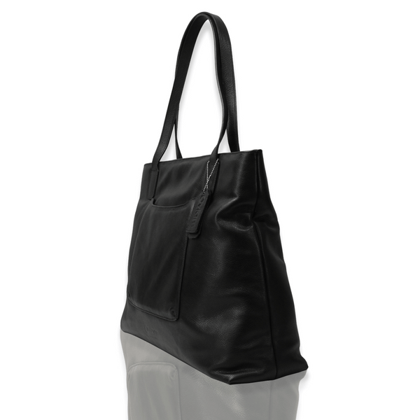 Tote Bag Black Genuine Leather