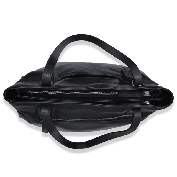 Tote Bag Black Genuine Leather